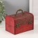 Casket wood chest with a rhombus handle 9.4x13.8x9.7 cm