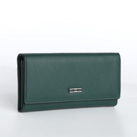 Women's wallet on magnet, green color