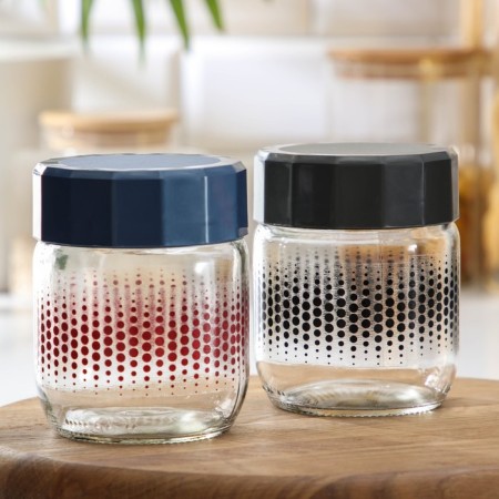 Glass Bank for bulk products "Circles", 400 ml, color mix-3