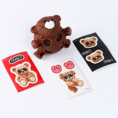 Antistress toy "Medvezhok" with stickers mix, with a hydrogel-5