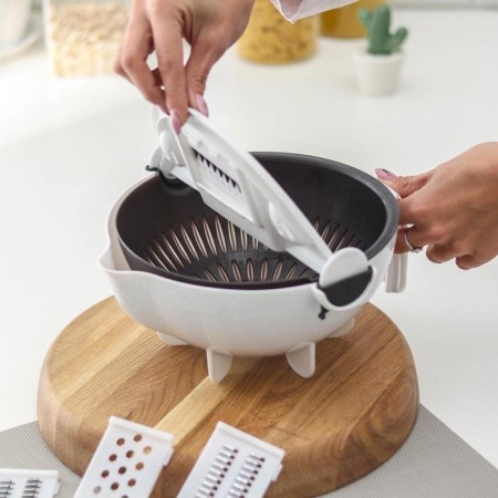 Magisthuman Majestic multifunctional vegetable engine, with a drain basket, 22.3 × 13.5 × 22.5 cm, white-gray color-11