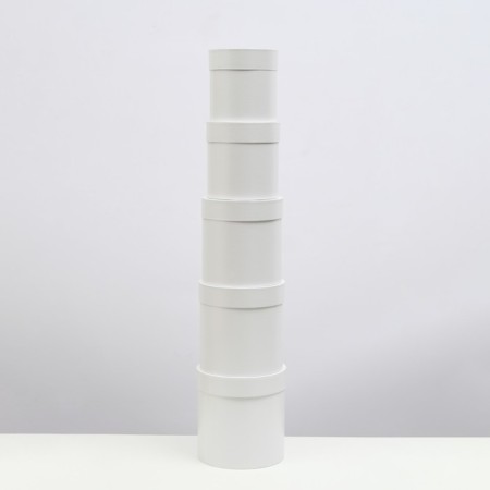 A set of hats 5 in 1 "White", 20 × 20 × 20 - 13.5 × 13.5 × 13.5 cm-2