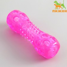 A toy-stick made of thermoplastic rubber with a drowned squeak, pink