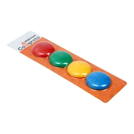A set of magnets for board, 4 pcs., D-4 cm, on a blister, mix-1
