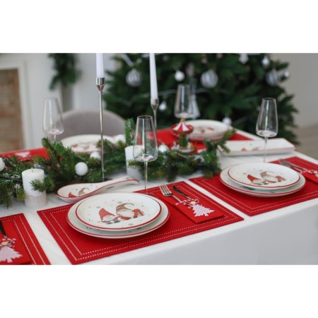 Plate of the Dolyana "Christmas Gnomiks", d = 25.5 cm, white color-6