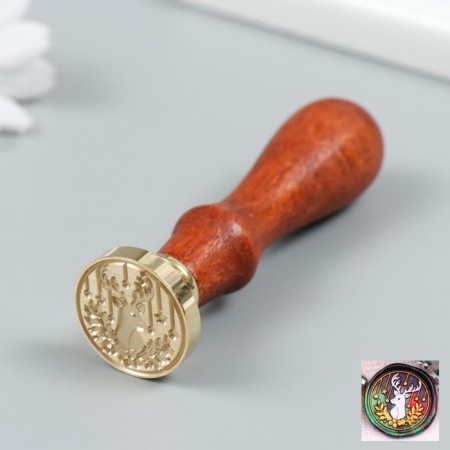 Printing for wax with a wooden pen "Christmas deer" 9x2.5x2.5 cm