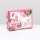 Gift box "March 8, peonies", pink, 16.5 x 12.5 x 5.2 cm