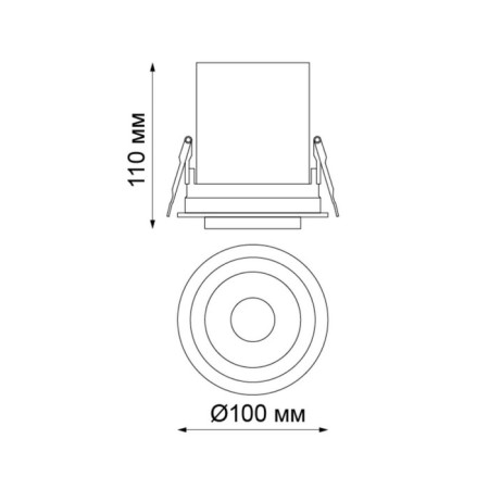 LED LED LANZA, 12 W, 3000K, LED, white color, D = 95mm-4