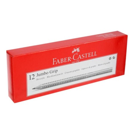 Black-granographic pencil Faber-Castell Jumbo Grip in a three-sided body with massage checkers, gray-1