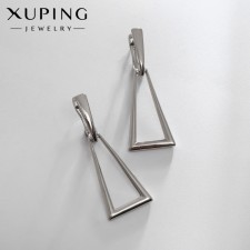 Earrings metal xuping triangle, silver color