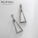 Earrings metal xuping triangle, silver color