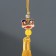 Textile suspension, metal "Chinese lion" gold 1x1.2x10 cm