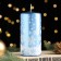 New Year's Candle-Cylinder "New Year's Patterns No. 4", 12.5x6 cm, 35 hours, 275 g, blue with white