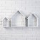A set of wall shelves "houses" white, 3pcs, (36*33cm, 30*25cm, 22*17cm)