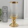 Ceramics candlestick, glass on 1 candle "Illusion. Zebra" d = 7.5 cm gold 9x9x24 cm