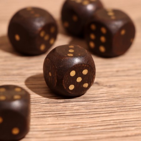 Dice play in a box 12x4x4 cm, wood shisham-3