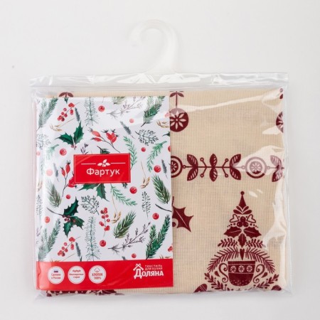 Apron "Dolyana" Merry Christmas 60x65cm, 100%HL, Rogozhka 164 g/m2-6