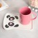 Tea couple ceramic "Panda", mug 200 ml, saucer 17.8x13.3 cm, pink color