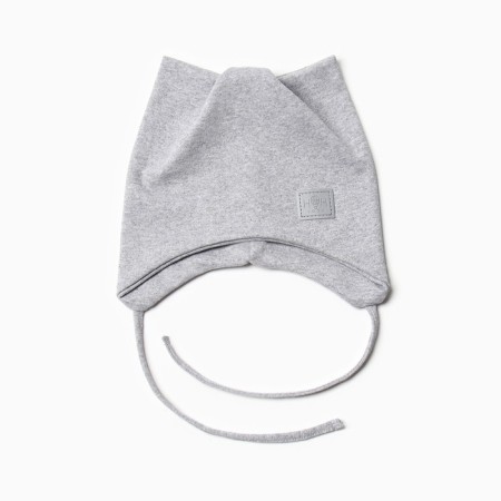 Hat cat for a girl, color gray melange, size 46-50