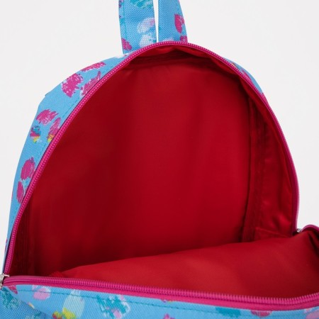 Baby backpack on a zipper, an external pocket, a reflective strip, blue color-8