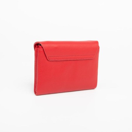 Women's wallet on the button, red color-1