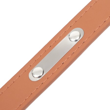 A collar of artificial leather with a wool for engraving 52 x 2.5 cm, Osh 35-45 cm, brown-5