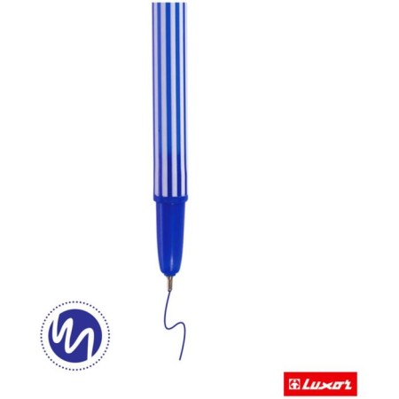 Ballic handle Luxor Stripes, node 0.7 mm, blue ink, white-blue body-4
