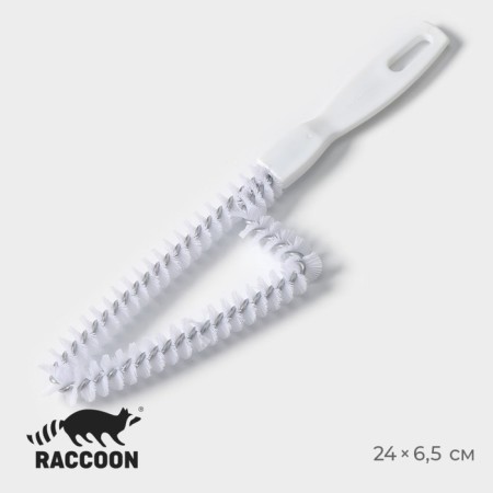Brush for cleaning dishes and raccoon grilles, triangle, 24 × 6.5x1.5 cm, white color