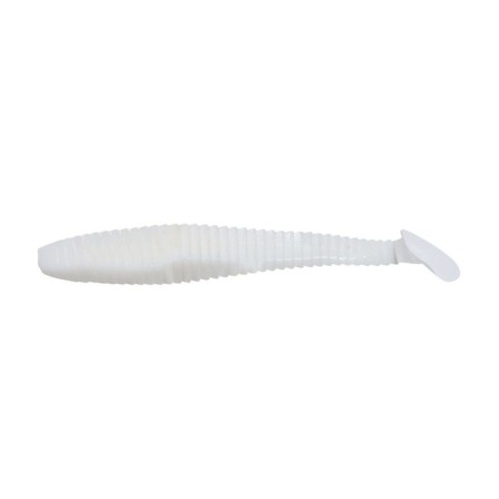 The Yaman Pro Flatter Shad vibro-heb, 12.7 cm, color #01-white, packaging 4 pcs.