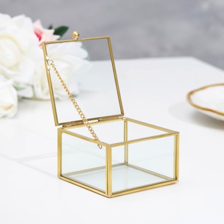 Casket for rings "rectangle", 8x8x5 cm, glass-2