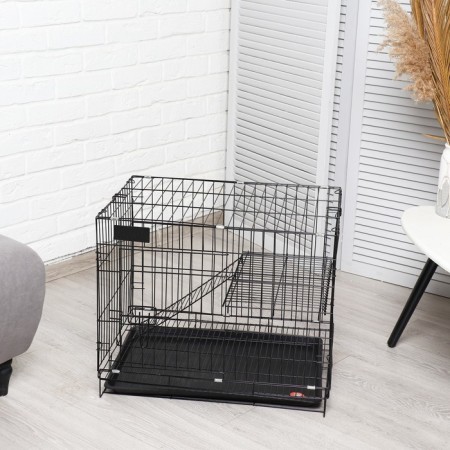 A cage for dogs and cats, a bunk 61 x 42 x 50 cm, black-3
