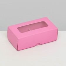 Folding box for 2 sweets, 10.5 x 5.5 x 3.5 cm, pink