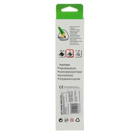 Pencil Chernographic hardness of HB with an eraser, the body is triangular, sharpened, mix-5