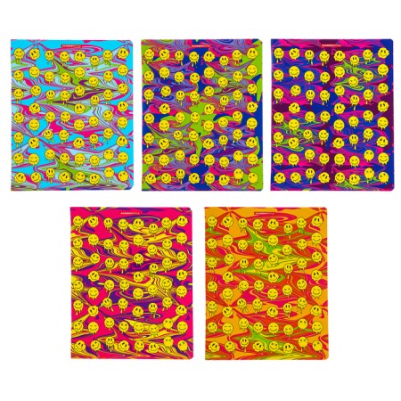 Notebook of 48 sheets in the cell "liquid smiles", cover coated cardboard, softtouch, congruh, mix