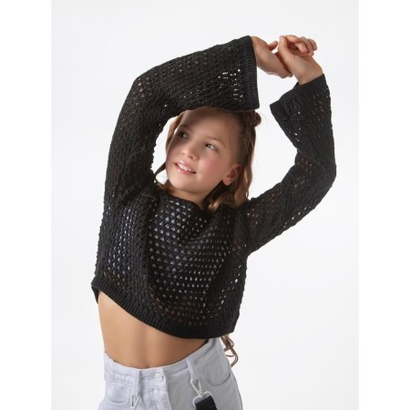 Sweater Children's Amarobaby Lattice, height 134 cm, black color-10
