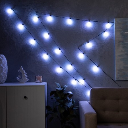 Smart garland “thread” 6 m with nozzles “matte bumps”, IP20, dark thread, 20 LED, glow RGB, USB-4