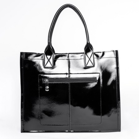 Bag Female genuine leather, black 37x12x30 cm-1