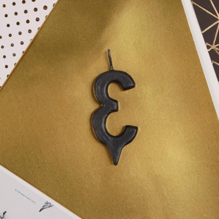 Candle for the cake, number "3", black.
