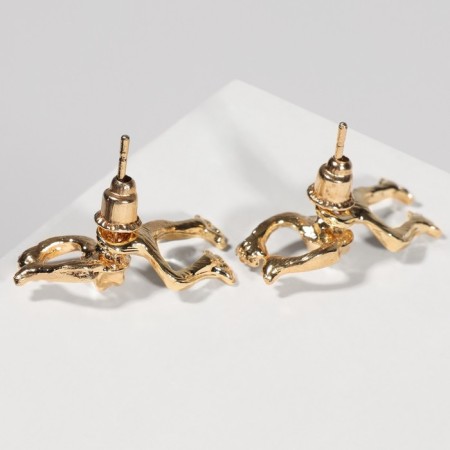Earrings Metal "Frog", Color Gold-2