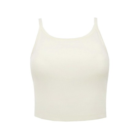 T-shirt shortened female Minaku: Basic Line Color Ecrury, Rr. 46-6