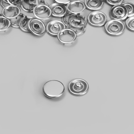 Shirt button, closed, d = 9.5 mm, silver color-2