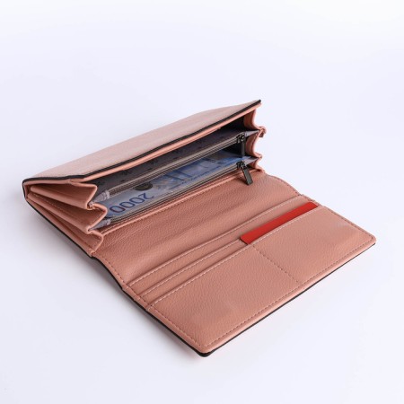 Women's wallet on magnet, pink color-3