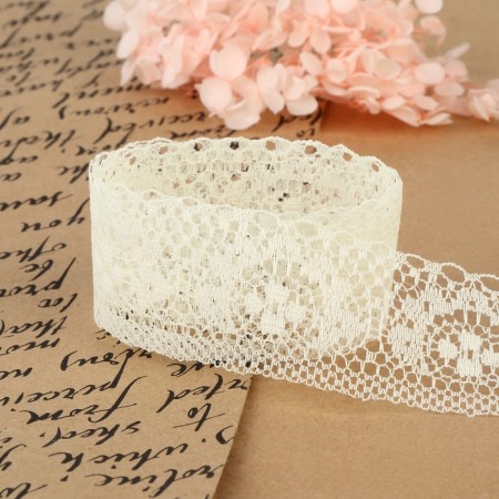 Capricon lace, 40 mm × 10 ± 1 m, milk color-2