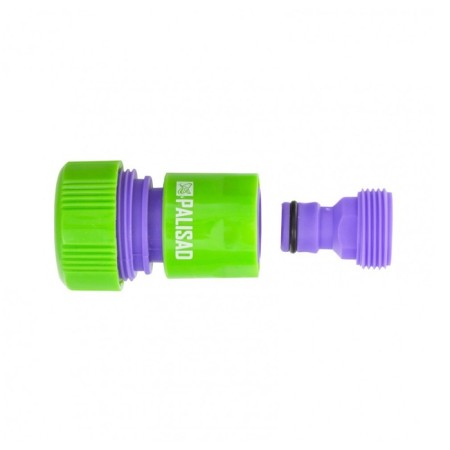 Set for a quick -sitting connection of hoses, 3/4 "(19 mm), 2 items (plastic): Connector, fitting with internal thread