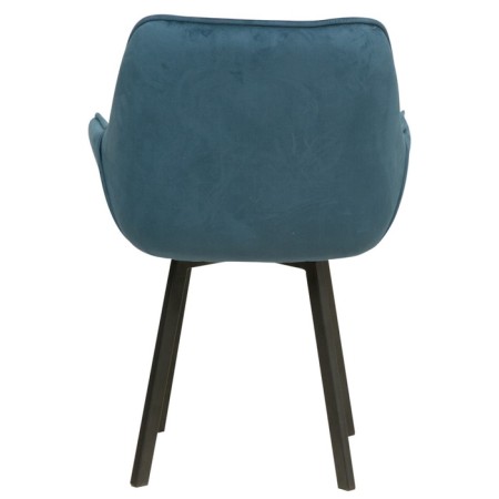 Kvinta chair, velor tenerife ocean / Black metal-3