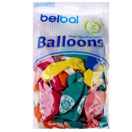 Shar Latex 14 "Congratulations on birthday", set of 50 pcs., Mix color-2