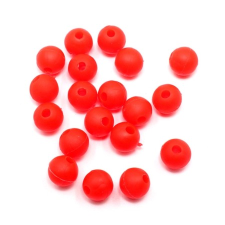 Feeder bead Namazu Soft Beads, PVC, Round, D = 8 mm, red 20 pcs.