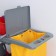 Multifunctional trolley for cleaning with buckets, spin and trays, gray color