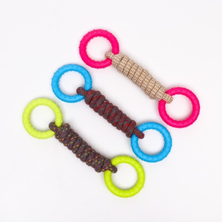 Cable toy with chewing elements "Lolly", up to 30 cm, up to 120 g, mix of flowers-4