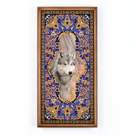 Wooden backgammon large, board game "Wolf", 50 x 50 cm, with checkers-6